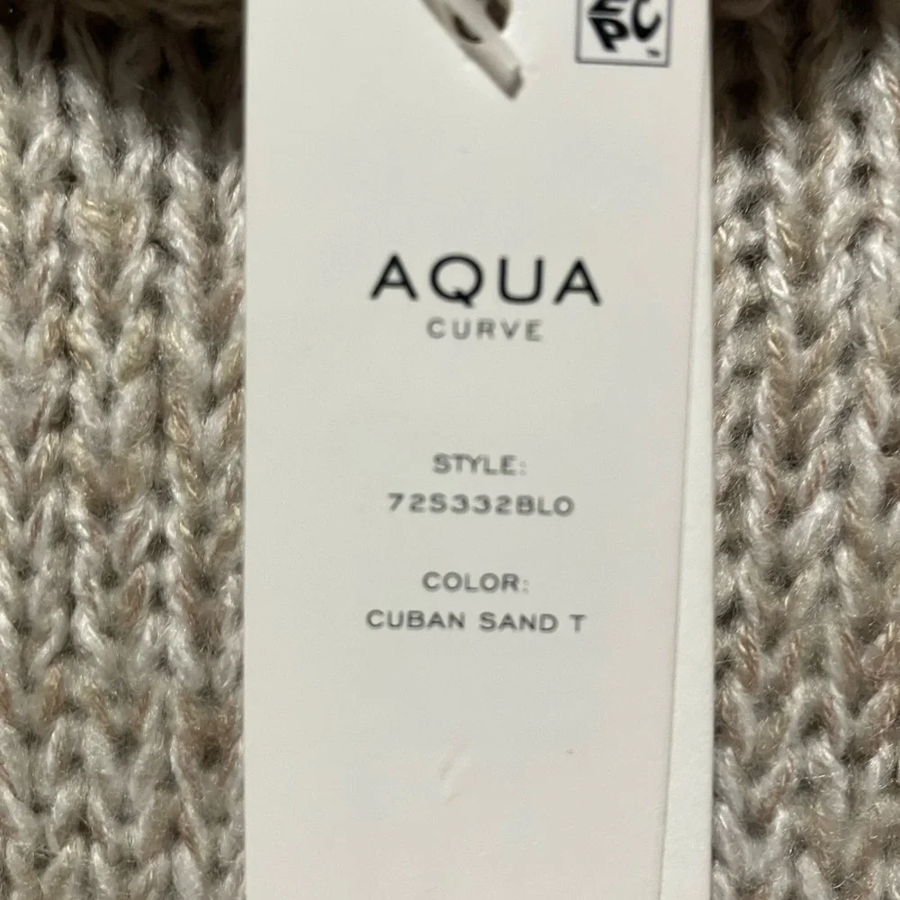 Aqua Curve Women’s Cuban Sand Mock Turtleneck Sweater NWT‎ Size 1X - Picture 6 of 12